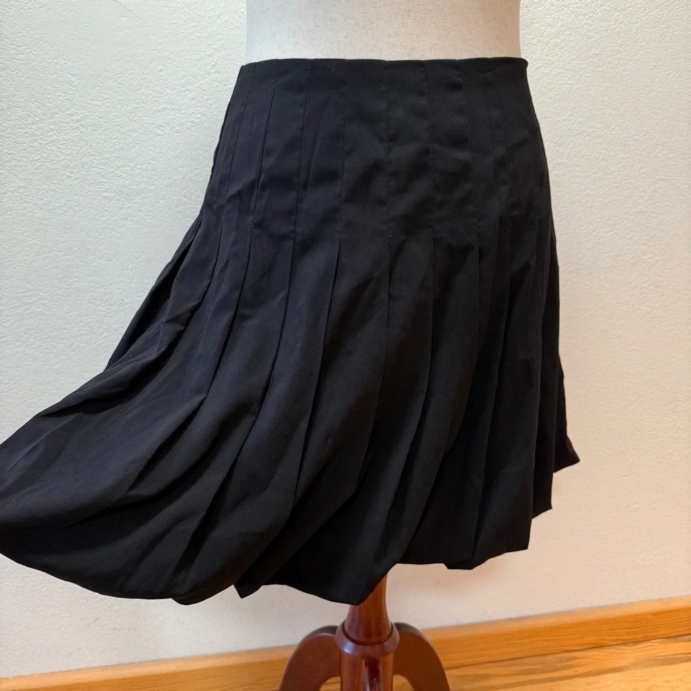 🖤 Nicole by Nicole Miller Pleated Bubble Hem Romantic Dark Academia Skirt Wom 6 - Picture 2 of 12